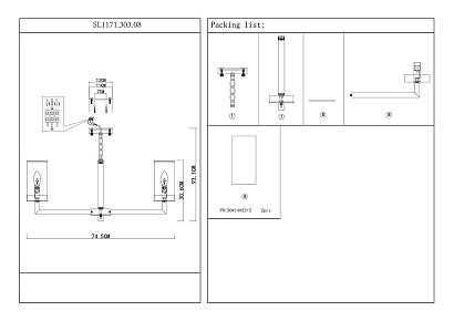 люстры подвесная люстра st luce masine sl1171.303.08, доставка по Казахстану 