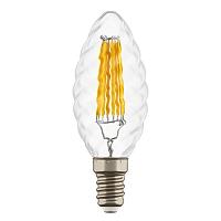 933702 Лампа LED FILAMENT 220V C35 E14 6W=65W 400-430LM 360G CL 3000K 30000H (в комплекте) купить в Алматы svet.kz