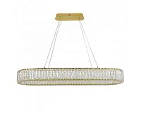 newport 8240 8240/90 oval gold , подвесной светильник, gold сlear crystal l90*w30*h10/250 cm  led strip 3100k 42w 4620lm, доставка по Казахстану 