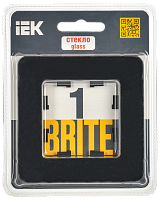 BRITE Рамка 1-мест. РУ-1-2-Бр стекло черн. RE IEK 