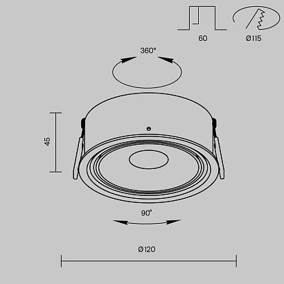 Встраиваемый светильник Technical DL060-9W3-4-6K-W