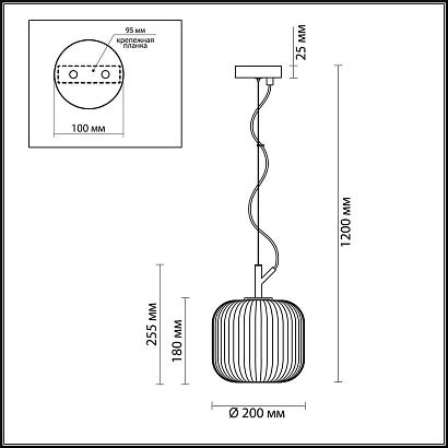 подвесной светильник odeon light pendant roofi 4753/1, доставка по Казахстану 