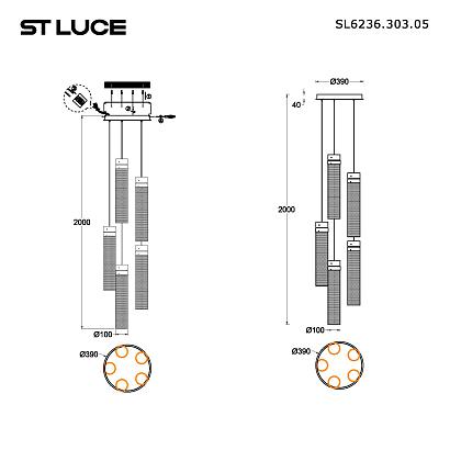 люстры sl6236.303.05 светильник подвесной st-luce , доставка по Казахстану 
