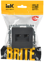 BRITE Роз. комп. 2-ая RJ45 кат.6 РК11-2-БрГ граф. IEK 
