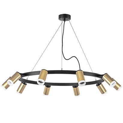 люстры lr0204000 подвесной светильник rullo 10х50w gu10 черный/золото (571020+214440-10+202430-10), доставка по Казахстану 