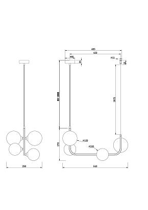 люстры подвесной светильник freya fr4005pl-04b, доставка по Казахстану 