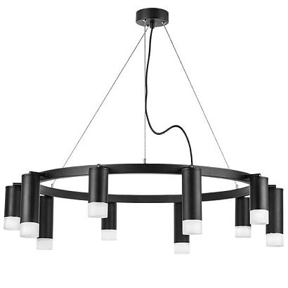 люстры lr0203758751 подвесной светильник rullo 10х50w gu10 черный (571020+214437-5+214487-5+202431-10), доставка по Казахстану 