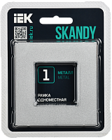 Дополнительная картинка SKANDY Рамка 1-мест. SK-F31S металл сереб. IEK