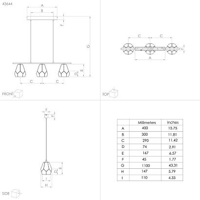 43644 подвесной потолочный светильник mardyke, доставка по Казахстану 