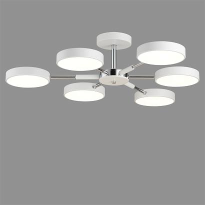 люстры 5659/99cl ledio ln23 белый, хром светильник потолочный led 108w 5773лм 3000-6000к 220v mika, доставка по Казахстану 