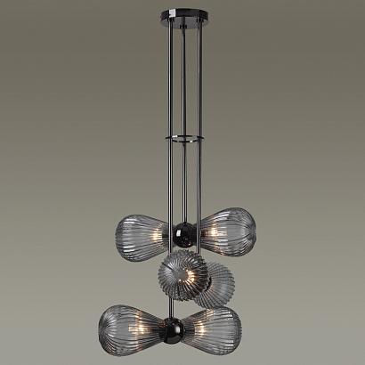 люстры 5417/6 modern odl_ex23 17 черный хром/дымчатый/металл/стекло подвес e14 6*40w elica, доставка по Казахстану 