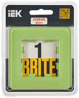 BRITE Рамка 1-мест. РУ-1-2-Бр стекло эко грин RE IEK 