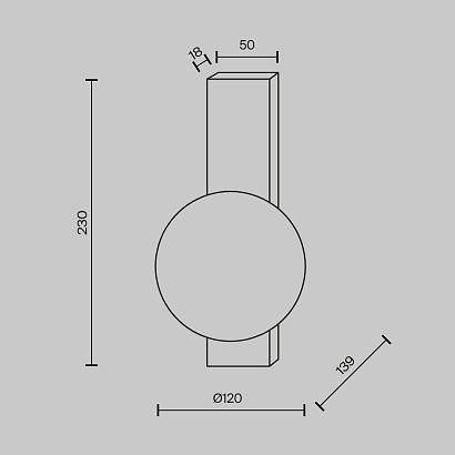 С 1 плафоном на стену Настенный светильник (бра) Maytoni MOD470WL-01BS Lunella, доставка по Казахстану 
