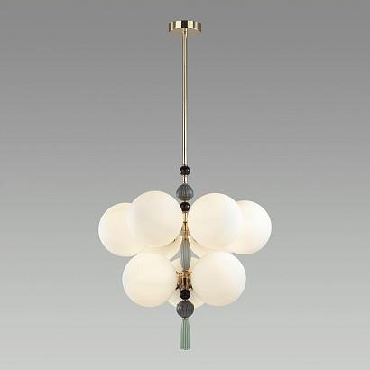 люстры 5405/9 modern odl_ex23 35 золотой/серый/зеленый/белый матовый металл/керамика/стекло люстра e14 9*40w palle, доставка по Казахстану 