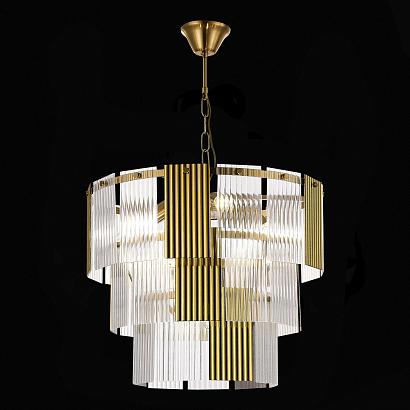 люстры sle1123-303-07 люстра подвесная латунь/золотистый, прозрачный e14 7*40w tresa, доставка по Казахстану 