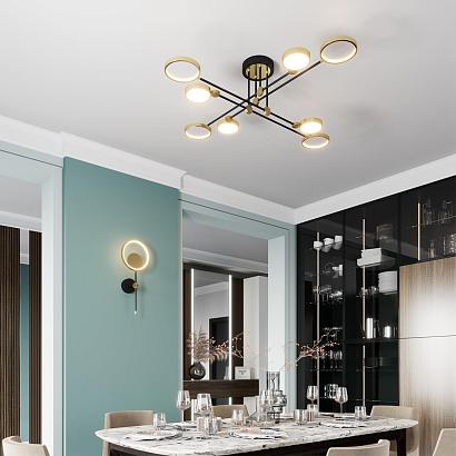 купить Потолочная светодиодная люстра Odeon Light Midcent Denzel 4320/75CL в Алматы, svet.kz, доставка по Казахстану 