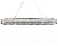 newport 8240 8240/140 oval  , подвесной светильник, chrome сlear crystal l140*w40*h10/250 cm  led stip 3100k 64w 7040lm, доставка по Казахстану 