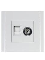 FORTE&PIANO Роз. двойная TV+RJ45 кат.6 FP237 бел. IEK 