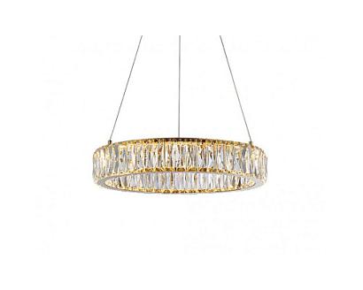 newport 8240 8240/40 gold , подвесной светильник, gold clear crystal d40*h7,6/200 cm led strip 24w 3100k 2640lm, доставка по Казахстану 