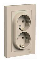 Розетка 2-м. AtlasDesign 16А с заземл. в сборе песочн. SE ATN001224 