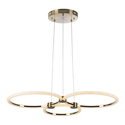 5297/80l ledio ln23 029 золотой светильник подвесной led 80w 3000-6000к 6232лм 220v nova, доставка по Казахстану 