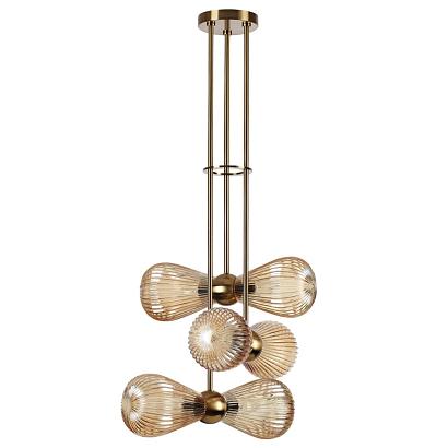 люстры 5402/6 modern odl_ex23 21 золотой/янтарный/металл/стекло подвес e14 6*40w elica, доставка по Казахстану 