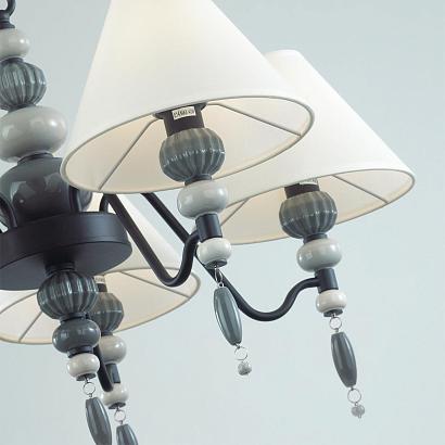 люстры 4896/5 modern odl_ex23 25 черный матов./серый/молочный металл/керамика/ткань люстра e14 5*40w sochi, доставка по Казахстану 